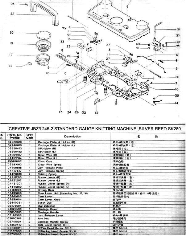 Silver Reed / Studio Knitting Machine Parts o – Knitting Closet